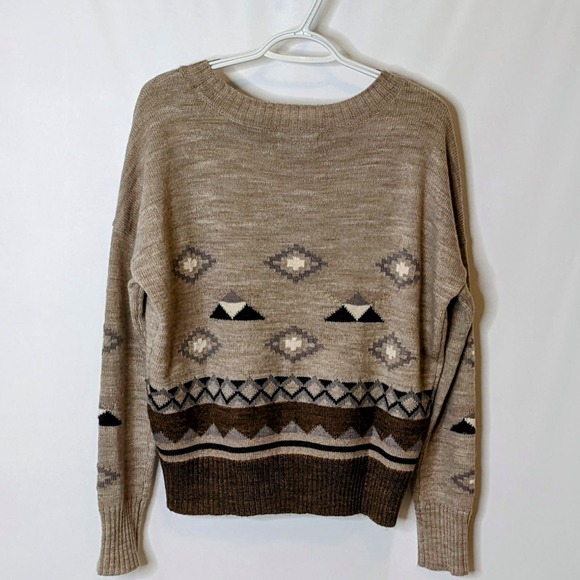 Karen Kane Southwest Neutral Colors Wool Cotton Blend Sweater Size Small - Picture 3 of 6